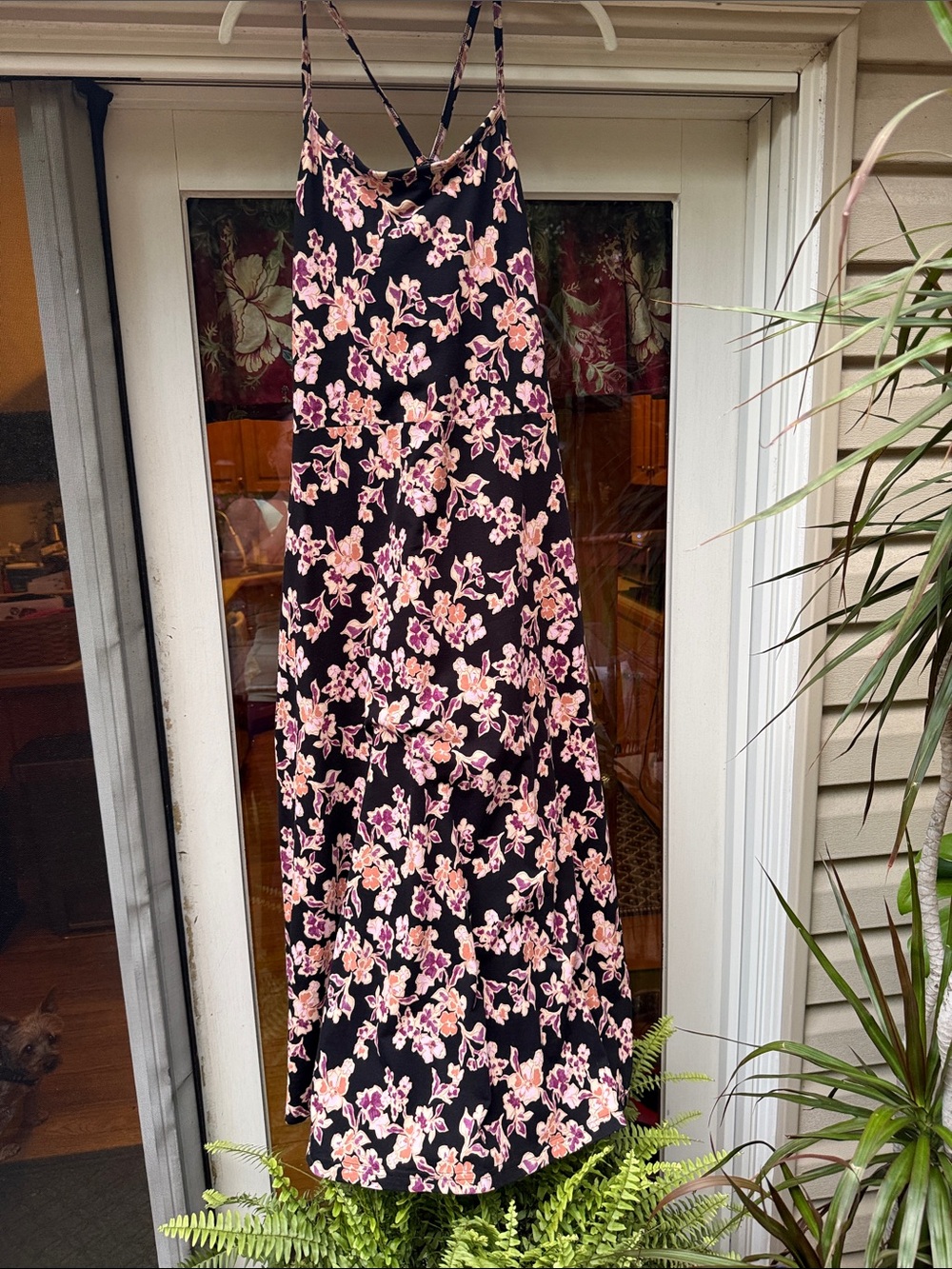 PACT Floral Black Maxi Skirt with Blossom Print